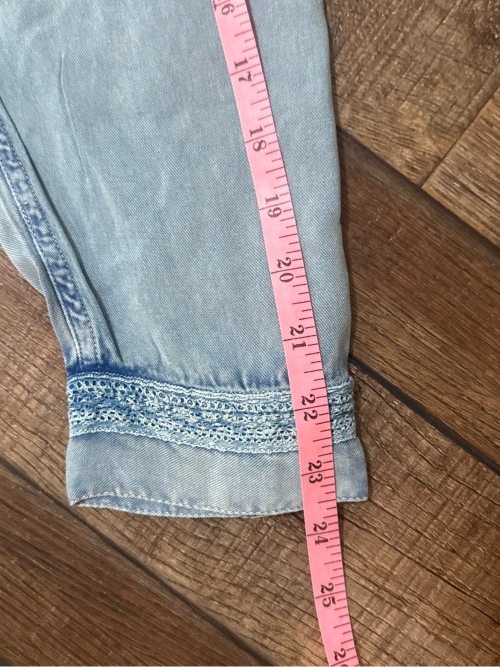 Soft Surroundings Light Blue Embroidered Chambray Denim Shirt - Picture 7 of 12